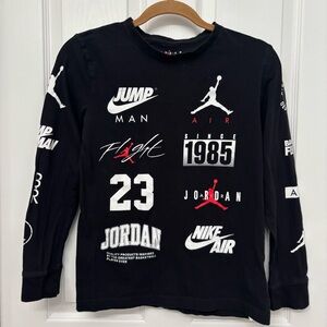 Black Graphic Long Sleeve Shirt | Jordan Kids Size L (12–13)